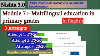 Nishtha 30 module 7 answers  FLN Multilingual education in primary grades Diksha Course 7 [upl. by Anaya]