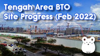 Tengah BTO Feb2022  A quick look at the construction progress around Tengah area in 4K [upl. by Atiuqa]