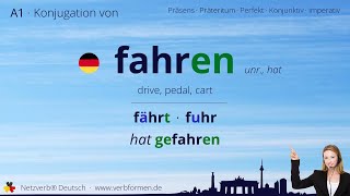 Konjugation Verb „fahren“ unr hat  alle Zeitformen Lernvideo Tutorial [upl. by Esiole]