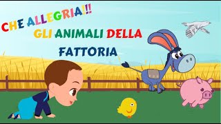 FATTORIA degli animali  Canzoncina Che allegria gli animali della fattoria Nomi e versi animali 💚 [upl. by Beane]