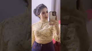 Ishi Perera TikTok video  Looks very gorgeous in tight jeans viralvideo ishiperera [upl. by Kirred]