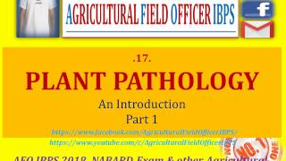 Plant Pathology  Lesson 1 for AFO NABARD or Other Agricultural exams [upl. by Enimassej]