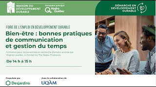 Bienêtre  bonnes pratiques de communication et gestion du temps [upl. by Razec]