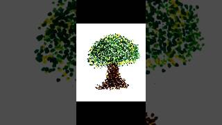 Drawing a tree using dots 😊😱 drawing trending shorts [upl. by Aicatan762]