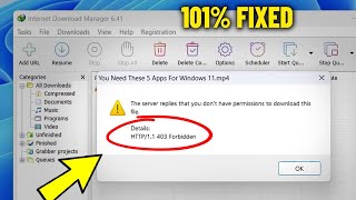 HTTP11 403 Forbidden in Windows 11  1087  How To Fix Error IDM permissions to download file ✅ [upl. by Neelyam]