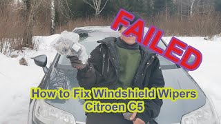 78 How to Fix Windshield Wiper motor Citroen C5 [upl. by Badger63]