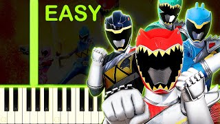 POWER RANGERS DINO CHARGE THEME  EASY Piano Tutorial [upl. by Marcellus]