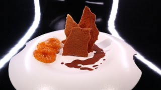 Strates craquantes chocolat au lait fondant clémentine façon « Suzette » par Frédéric Bau DPDC [upl. by Novelia]