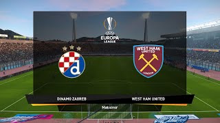 DINAMO ZAGREB v WEST HAM  UEFA EUROPA LEAGUE 202122  Realistic Gameplay [upl. by Anerroc271]