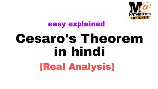 CESAROS THEOREM PROOF IN HINDI  REAL ANALYSIS [upl. by Kcinimod]