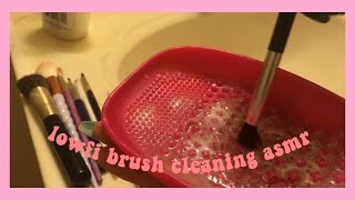 Spanglish asmr cleaning my brushes limpiando mis brochas [upl. by Dnama]