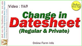 Change in Regular amp Private DateSheet  update by Online Form Info [upl. by Llevart57]