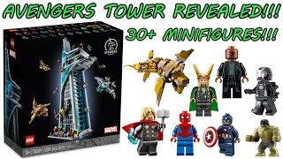 LEGO MARVEL AVENGERS TOWER FULL BREAKDOWN 30 MINIFIGURES [upl. by Ahsok]