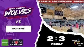 PVL 24 Rd 1  SOUTH BRISBANE WOLVES PREMIER MEN vs NORTHS VOLLEYBALL ASSOCIATION [upl. by Ettenoj25]