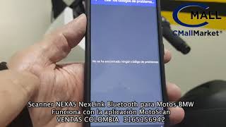 NEXAS NexLink Bluetooth 50 Diagnostic Scanner working on BMW motorcycle MotoScan App [upl. by Aynas449]