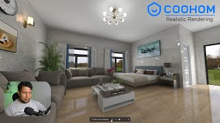 Realistic Interior Render in CooHom Tutorial for Beginners in Hindi coohom [upl. by Yrahk]