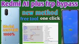 Redmi a1 plus frp bypass free toolmediatek bypass tool [upl. by Furie]