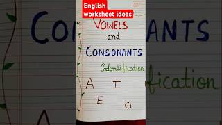 Vowels amp Consonants identification worksheet for nursery kids🌱 [upl. by Selemas]