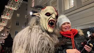 Krampuslauf in Salzburg 2022  Getreidegasse [upl. by Ahsoym89]