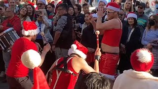 Thousands in red and white participate in SFs annual SantaCon pub crawl fundraiser [upl. by Angid]