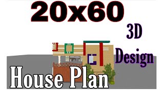 20x60 House PlanWest face in 3D [upl. by Libenson]