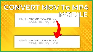 How To Convert MOV Files To MP4 For Free  Convert MOV To MP4 MOBILE [upl. by Hammad]