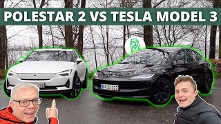 Polestar 2 VS Tesla Model 3 med BilerTV [upl. by Daiz477]