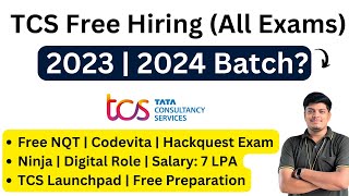 TCS FREE Hiring All Exam Process  Start FREE Preparation  Ninja  Digital  2023  2024 BATCH [upl. by Ennazus]