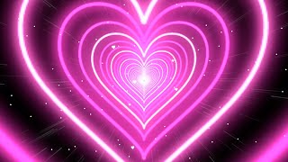 Heart Background💖Pink Tunnel Heart Background Screensaver Video Effects  Heart Lights Background [upl. by Nosittam662]