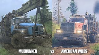 American Wilds vs Spintires mudrunner  New Vehicles amp Gameplay  Full comparison [upl. by Essined]