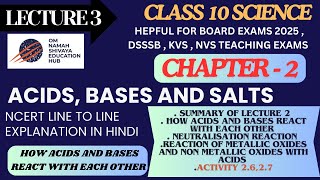 LEC 3  ACIDS  BASES AND SALTS  CLASS 10  NCERT EXPLANATION IN HINDI  video [upl. by Placia]