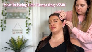 ASMR Relaxing Real Person Hair Brushing Hair Play Scalp amp Tucking Hair Behind the Ear on Beth [upl. by Follmer]