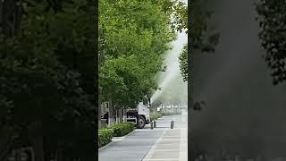 Is this spraying water or spraying pesticide on the tree [upl. by Ecitnirp]