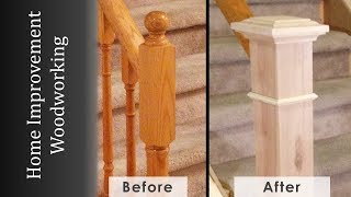 Newel Post Makeover Staircase Renovation Episode 2 [upl. by Blinny]