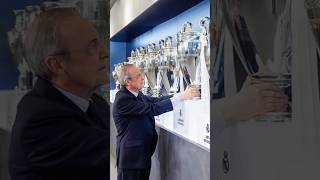 15th UCL Trophy with Florentino Perez  Real Madrid Celebration at Museum [upl. by Jerrol456]