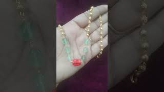 Micro gold balls chain with coral 450 17quot 6305160580 beads onegram viral [upl. by Janenna]