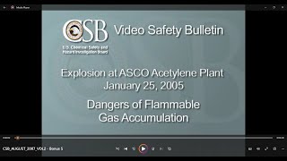 ChemicalExplosions Explosion at ASCO Acetylene Plant 2005 CSB Investigation [upl. by Hartmunn]