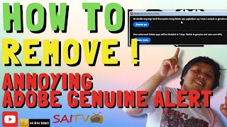 HOW TO REMOVE ANNOYING ADOBE GENUINE SERVICE ALERT SUPER EASY AND SAFE FIX FIX FIX  100 WORKING [upl. by Eecram389]