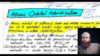 Atomic hybridization Geometrical shapes of Valence Bond Theory Part 4 of VBT urduhindi [upl. by Aztinad]