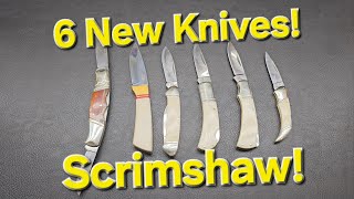 Scrimshaw Unboxing 6 Knives Max Level [upl. by Enimzzaj]