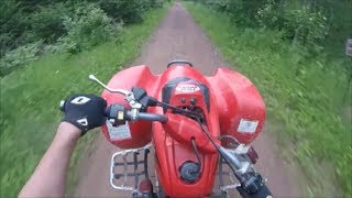 Honda 400EX Trail Ride And Wheelies [upl. by Neelat]