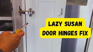 how to fix corner hinges cabinet replacing hinges angle corner for lazy susan cabinet door [upl. by Cavan]