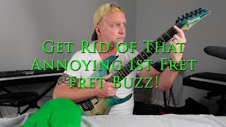 Get Rid of That Annoying 1st Fret Fret Buzz Lets Shim the Nut [upl. by Ecydnak]