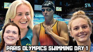 Day 1 Olympic Swimming  Paris 2024  Titmus Repeats Lukas Martens Dominates  4x100 Free Relays [upl. by Flodnar]