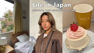 LIVING IN JAPAN 🍰 skincare routine apartment tour best matcha ever [upl. by Seerdi]