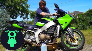 How to Flush and Change Engine Coolant ZX6R [upl. by Ihculo]