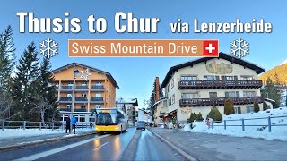 Winter Wonderland 🇨🇭 Swiss Mountain Drive 4K • Thusis to Chur via Lenzerheide • Scenic Drive [upl. by Arevle]