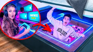 I Built a Secret Gaming Room Under My Bed [upl. by Tearle]