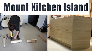 How to Mount Kitchen Island to Floor  Ikea Sektion [upl. by Amsaj79]