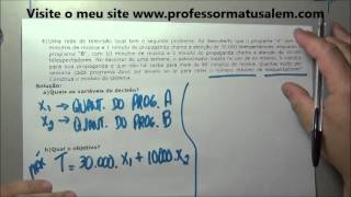 PO 1 modelo de programação linear exercício resolvido 4 [upl. by Iam909]